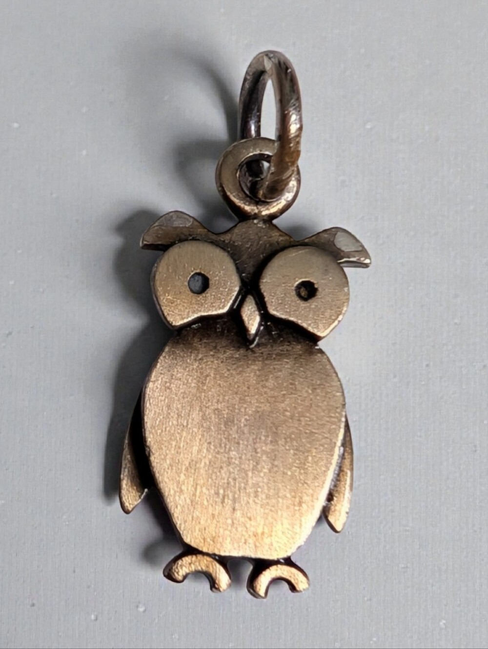 Tiny Owl 925 Sterling Silver Pendant or Charm